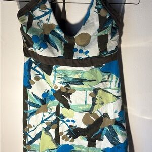 Patagonia Blue Teal Olive Backless Floral Sundress